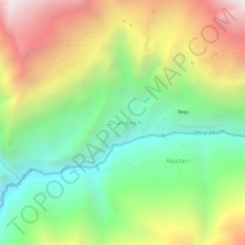Chumling topographic map, elevation, terrain