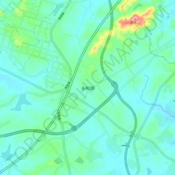 永和镇 topographic map, elevation, terrain