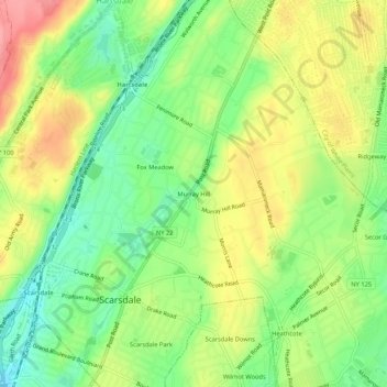 Murray Hill topographic map, elevation, terrain