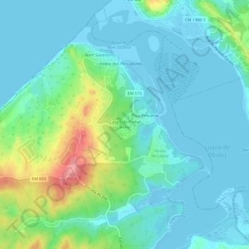 Casais do Pinhal Velho topographic map, elevation, terrain
