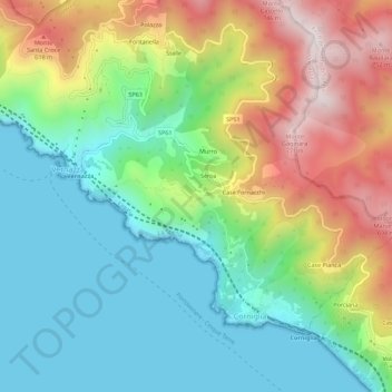 San Bernardino topographic map, elevation, terrain