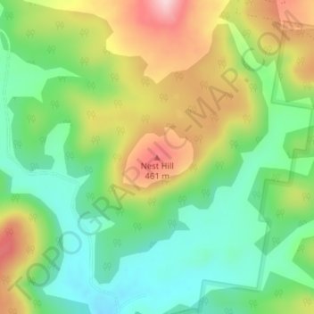 Nest Hill topographic map, elevation, terrain