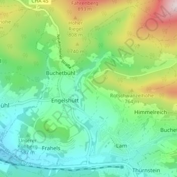 Baumlager topographic map, elevation, terrain