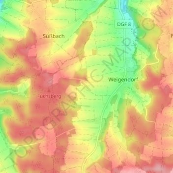Staudach topographic map, elevation, terrain