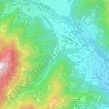 Croesio topographic map, elevation, terrain