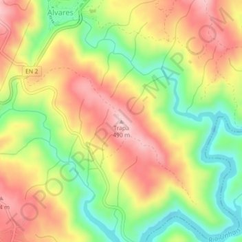 Trapa topographic map, elevation, terrain