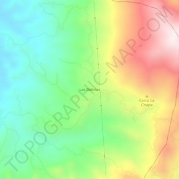 Las Delicias topographic map, elevation, terrain