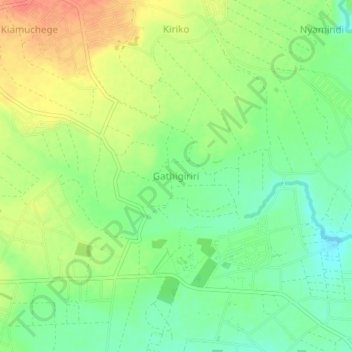 Gathigiriri topographic map, elevation, terrain