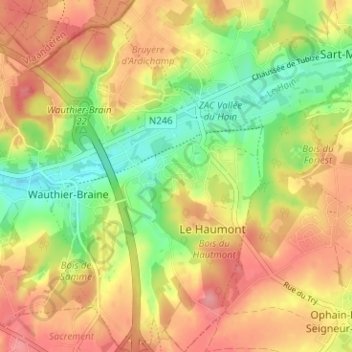 Le Haumont topographic map, elevation, terrain