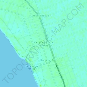 Kampung Sungai Nibong topographic map, elevation, terrain