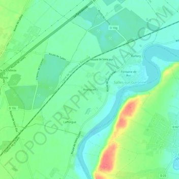 Bousquet topographic map, elevation, terrain