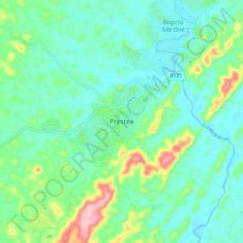 Prestea topographic map, elevation, terrain