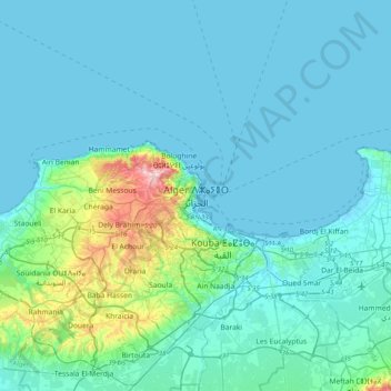 Algier topographic map, elevation, terrain