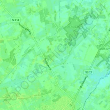 Hellegat topographic map, elevation, terrain