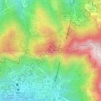 慈雲山 topographic map, elevation, terrain