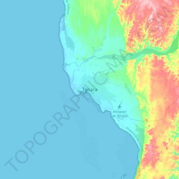 Toliara topographic map, elevation, terrain