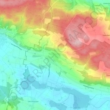 Nussbaumen TG topographic map, elevation, terrain