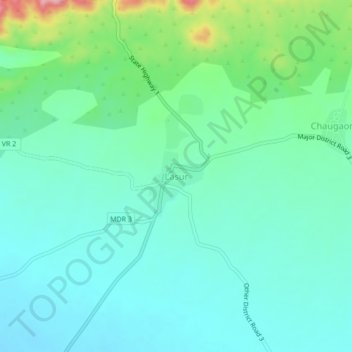 Lasur topographic map, elevation, terrain