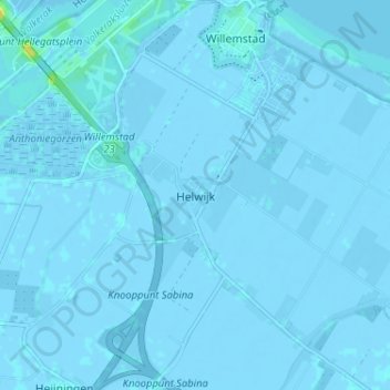 Helwijk topographic map, elevation, terrain