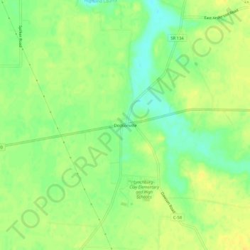 Dodsonville topographic map, elevation, terrain