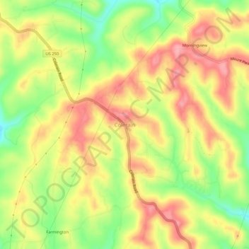 Colerain topographic map, elevation, terrain