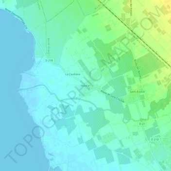 Mauran topographic map, elevation, terrain