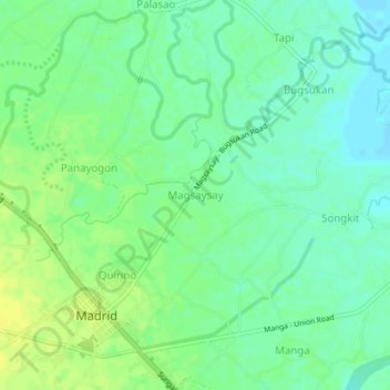 Magsaysay topographic map, elevation, terrain