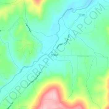Hogeye topographic map, elevation, terrain