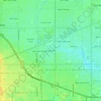 Bridgedale topographic map, elevation, terrain