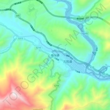 南沙镇 topographic map, elevation, terrain