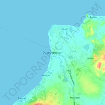 Daanbantayan topographic map, elevation, terrain