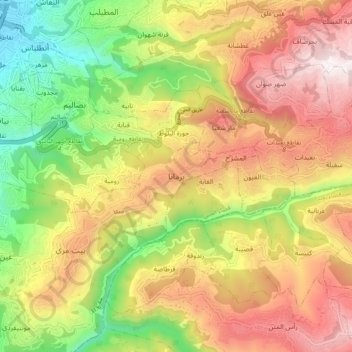 Broumana topographic map, elevation, terrain