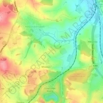Greatoak Cross topographic map, elevation, terrain