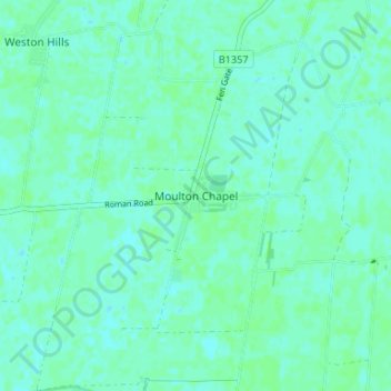 Moulton Chapel topographic map, elevation, terrain