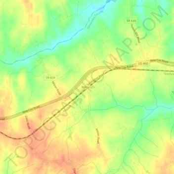 Wilsons topographic map, elevation, terrain