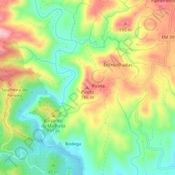 Picota topographic map, elevation, terrain