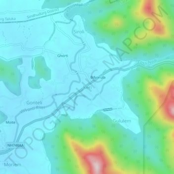 Keri topographic map, elevation, terrain
