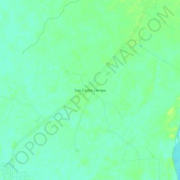 San Carlos Lempa topographic map, elevation, terrain
