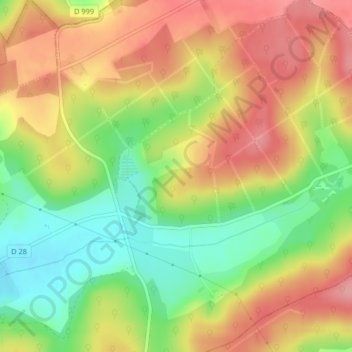 Colombelle topographic map, elevation, terrain