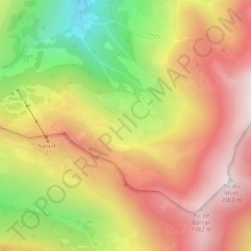 Naouit topographic map, elevation, terrain