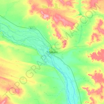 Tillabéri topographic map, elevation, terrain