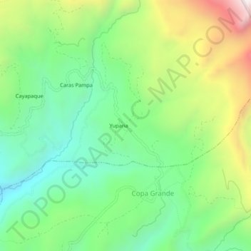 Yupana topographic map, elevation, terrain