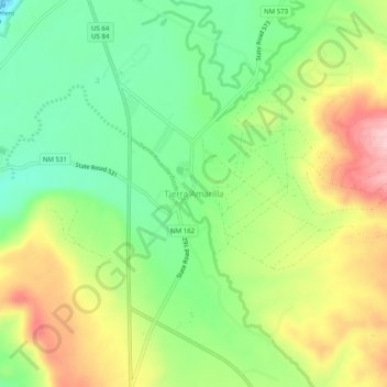 Tierra Amarilla topographic map, elevation, terrain