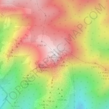 La Maliciosa topographic map, elevation, terrain