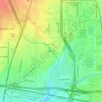 Bethune topographic map, elevation, terrain