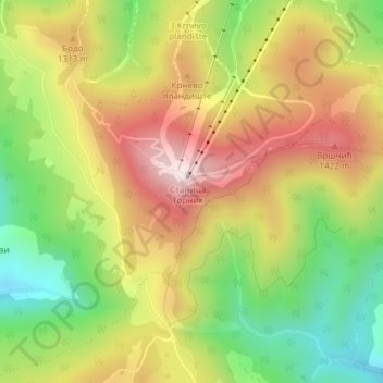 Zlatibor topographic map, elevation, terrain