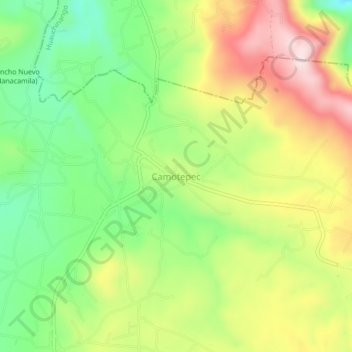 Camotepec topographic map, elevation, terrain