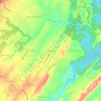 Majhar topographic map, elevation, terrain