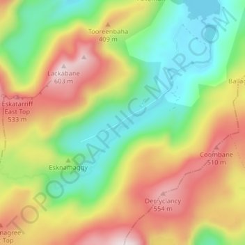 Glenmore topographic map, elevation, terrain