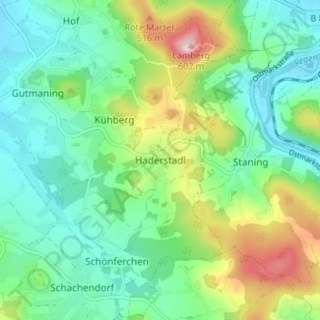 Haderstadl topographic map, elevation, terrain
